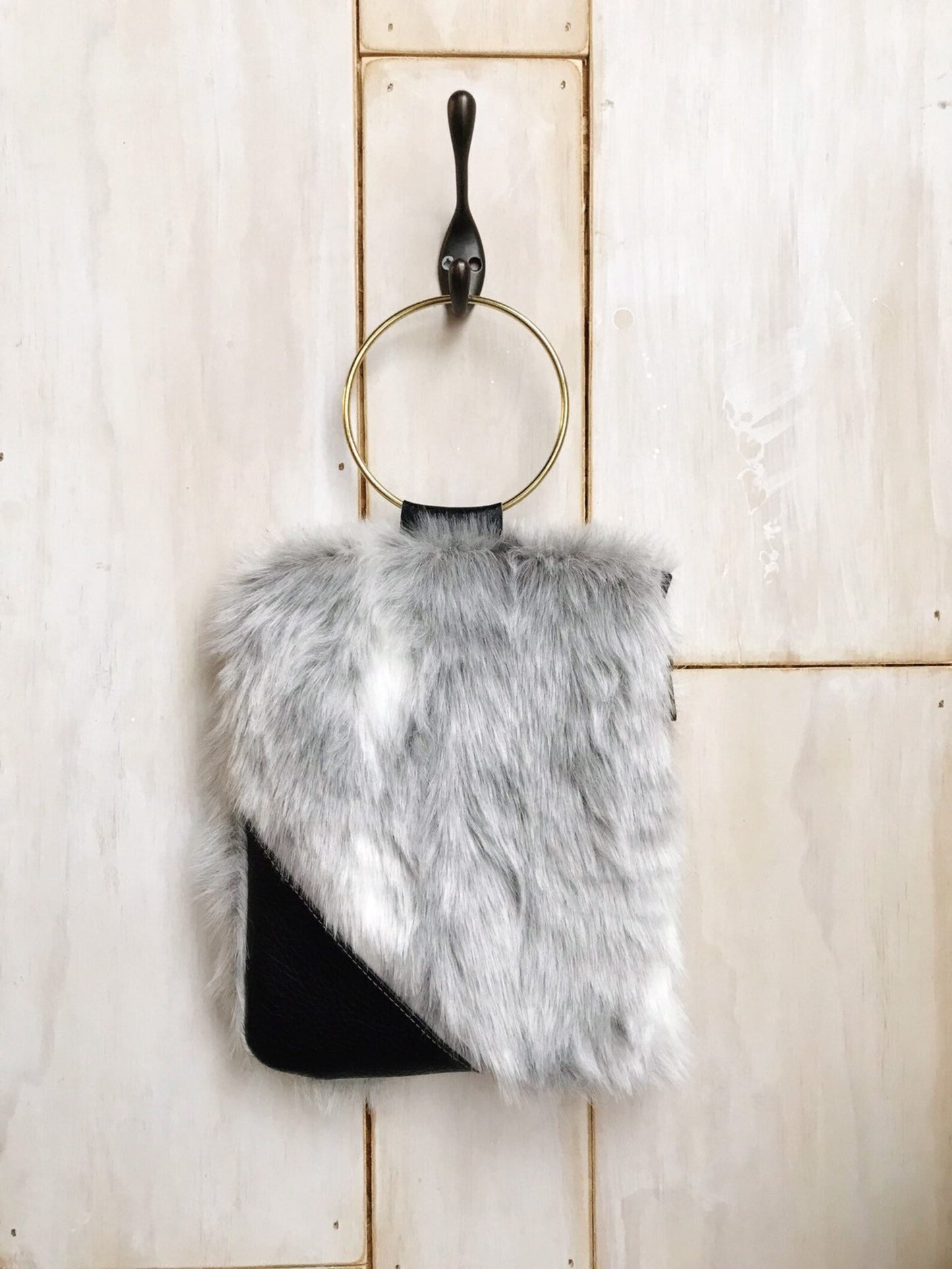 Boho Fur ring clutch-small