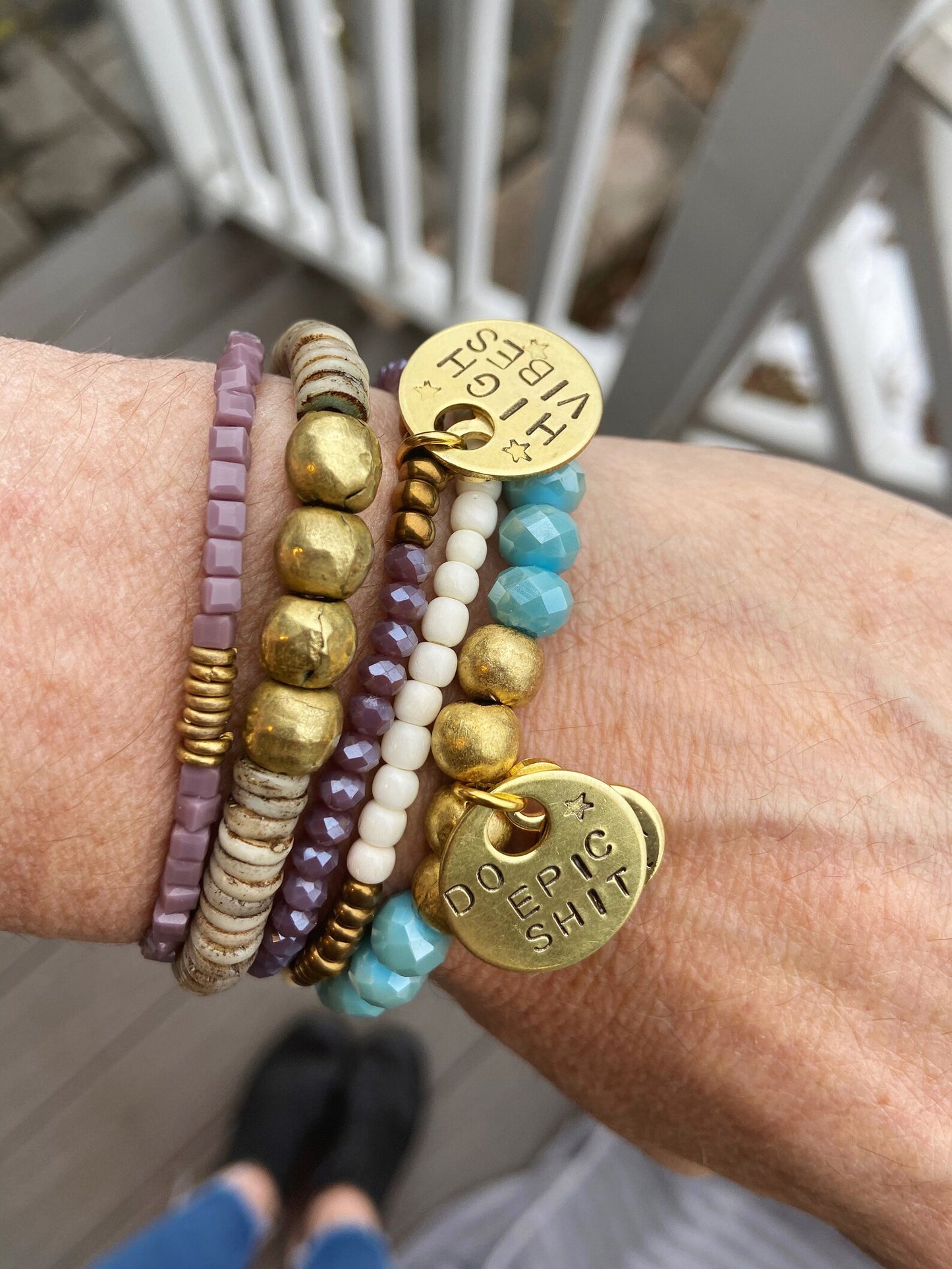 Stack of Beaded Bracelets