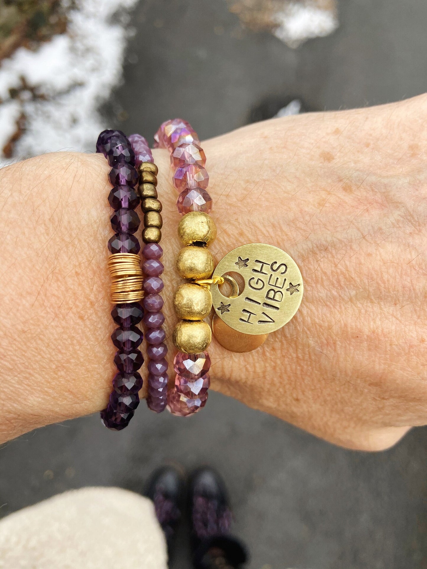 Stack of Beaded Bracelets